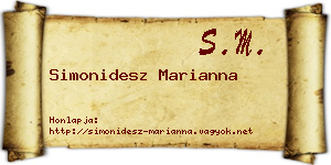 Simonidesz Marianna névjegykártya